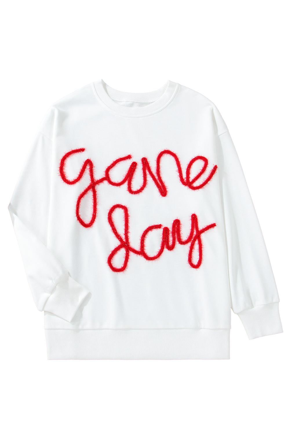 Black Tinsel Game Day Drop Shoulder Sweatshirt