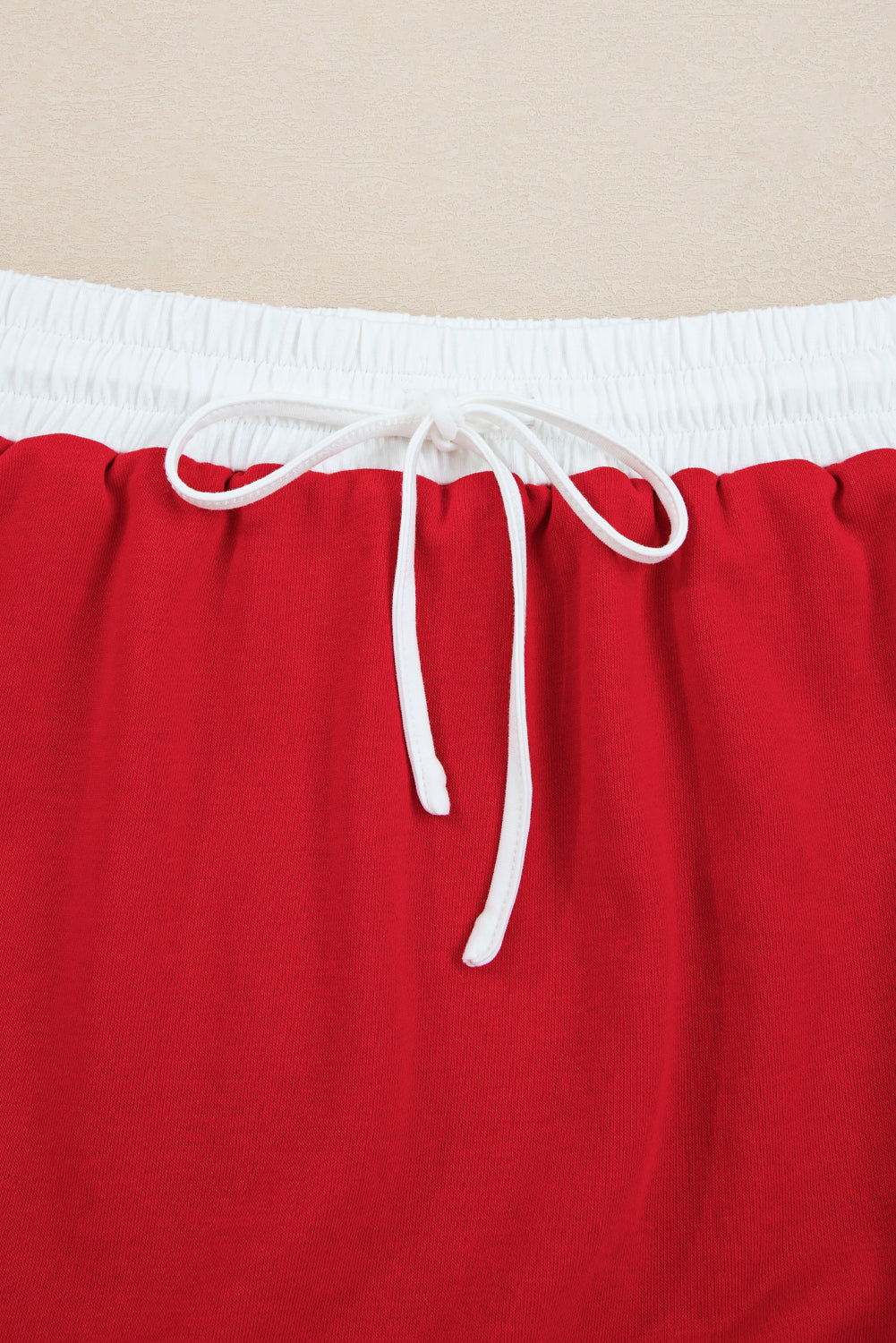 Orange Varsity Stripe Detail Drop Shoulder Pullover Mini Skirt Set