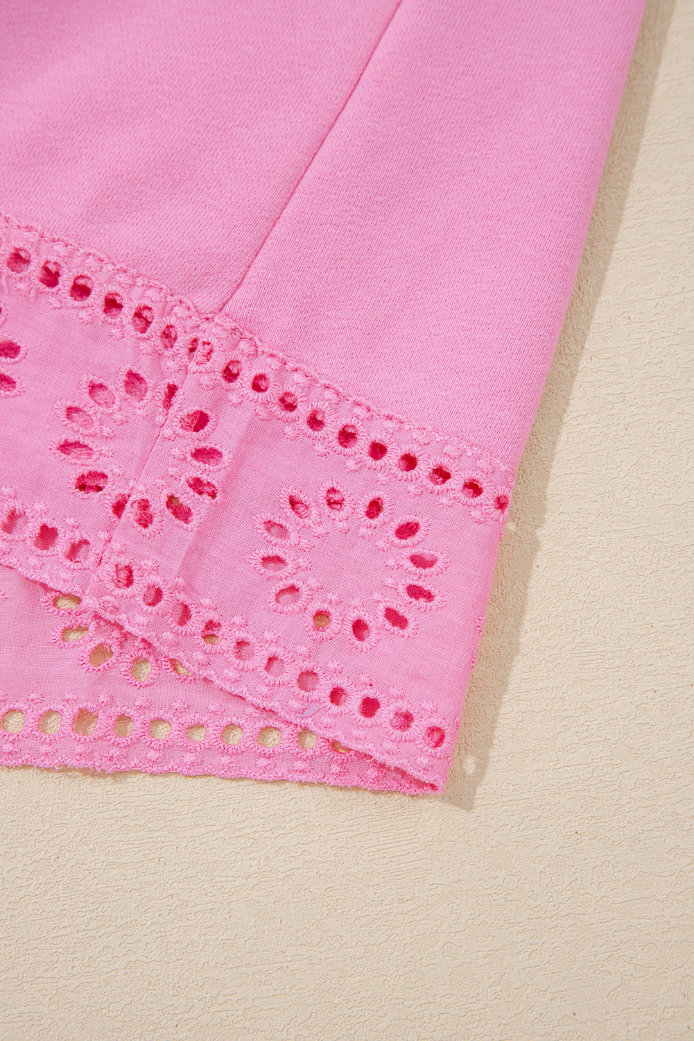 A Yellow Cream Embroidered Flower Patchwork Snap Buttons Pullover Sweatshirt