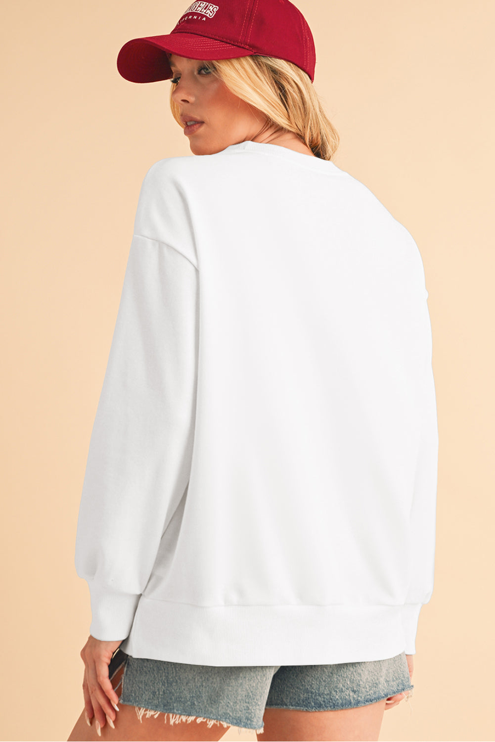 Black Tinsel Game Day Drop Shoulder Sweatshirt