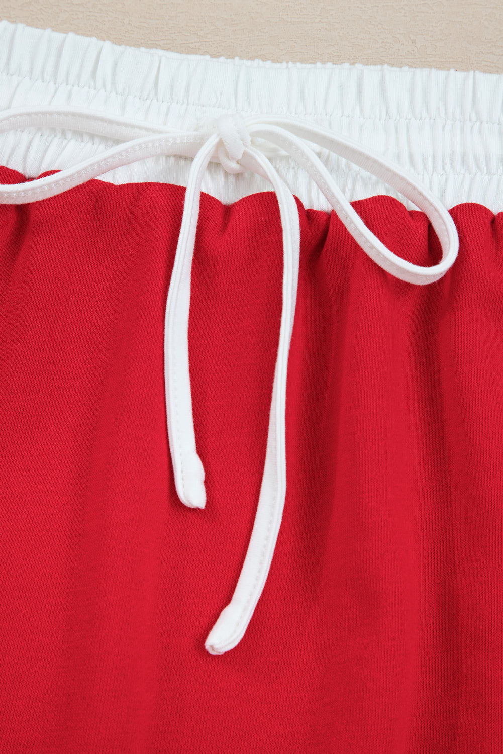 Orange Varsity Stripe Detail Drop Shoulder Pullover Mini Skirt Set