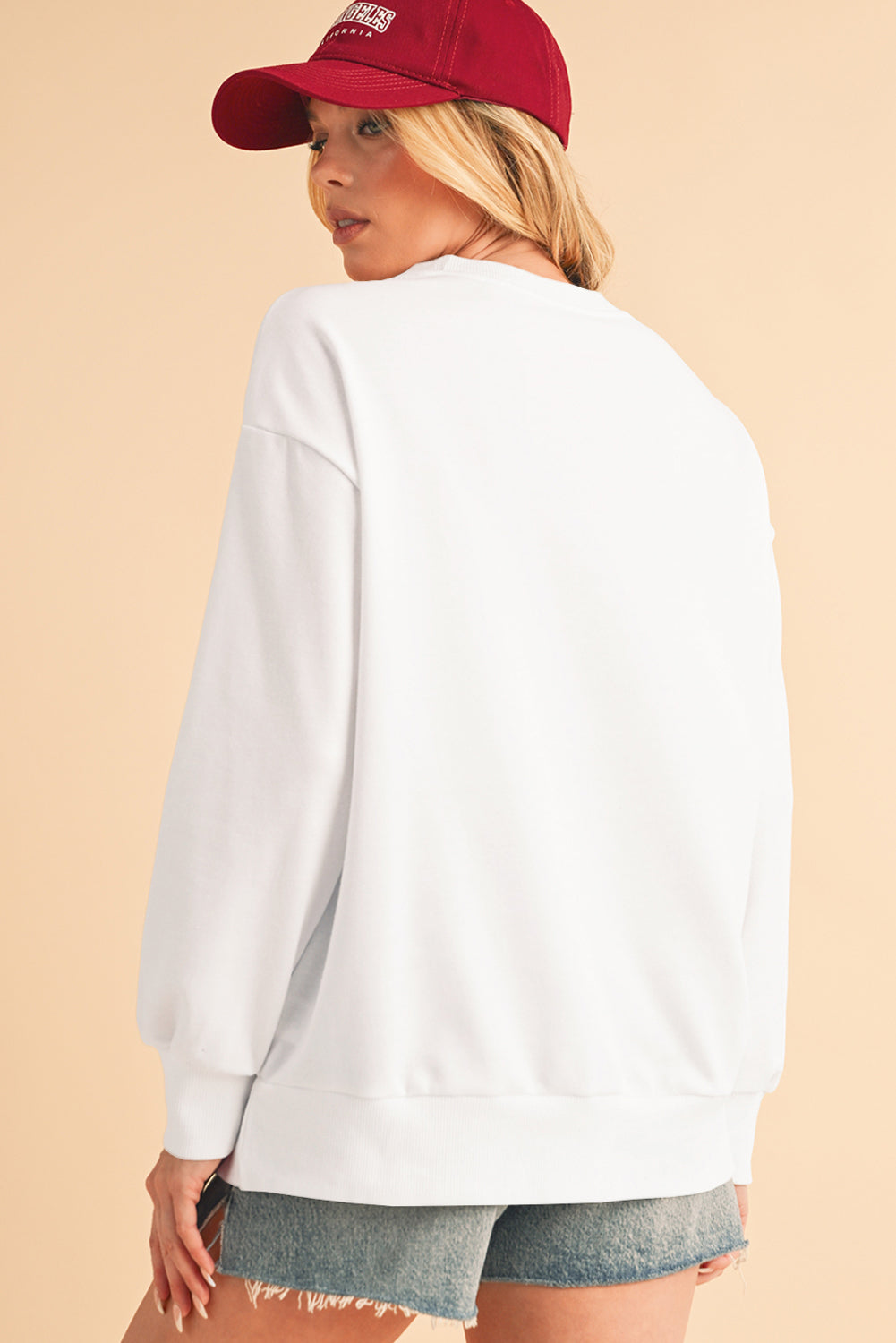 Black Tinsel Game Day Drop Shoulder Sweatshirt