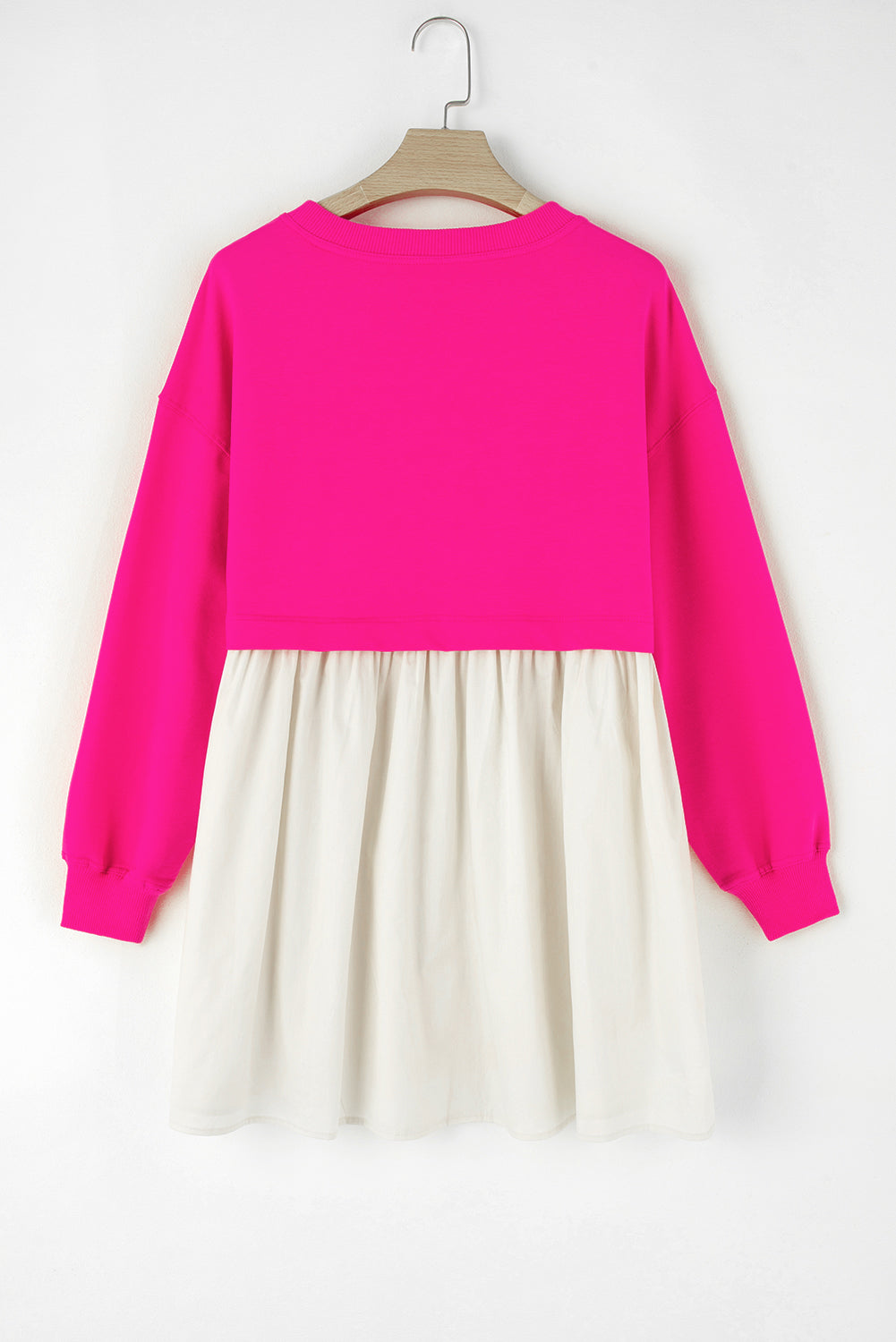 Rose Pink XOXO Heart Patched Casual Sweatshirt Mini Dress