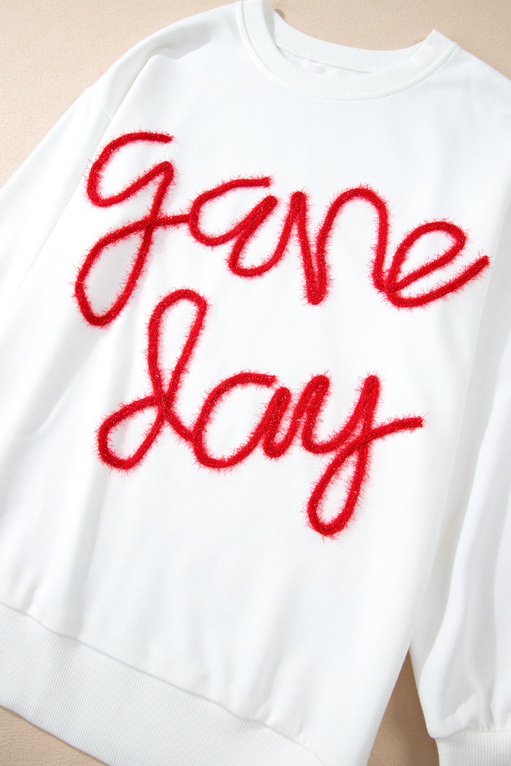 Black Tinsel Game Day Drop Shoulder Sweatshirt