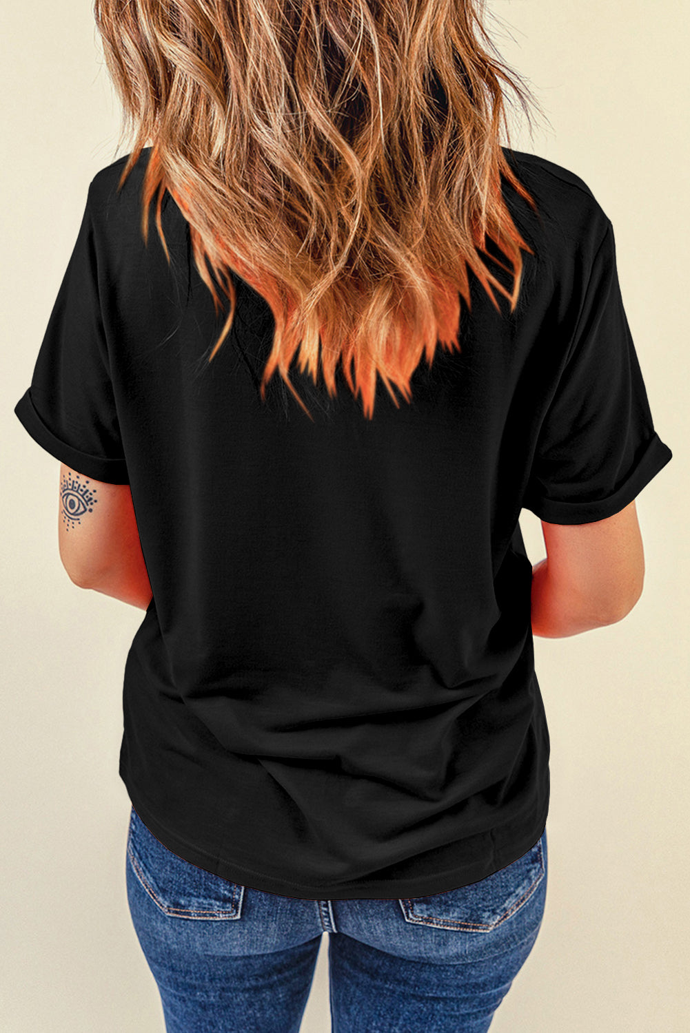 Black Leopard Lightning MAMA Letter Print Graphic Tee