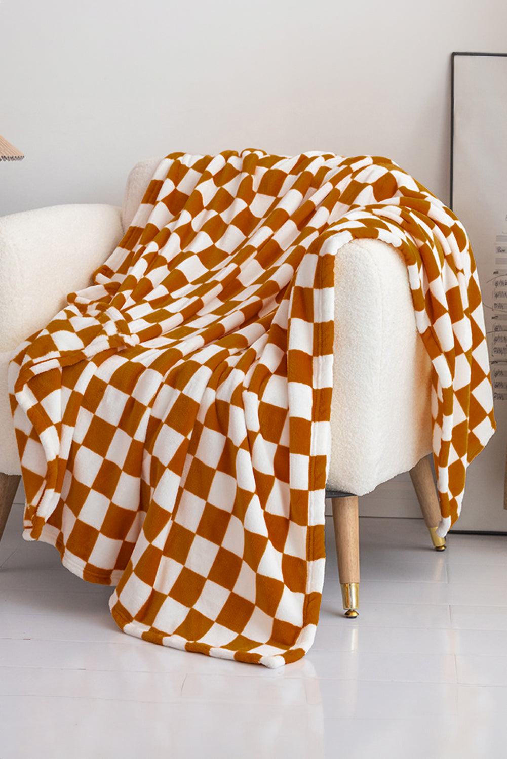 Black Checkerboard Printed Soft Throw Blanket