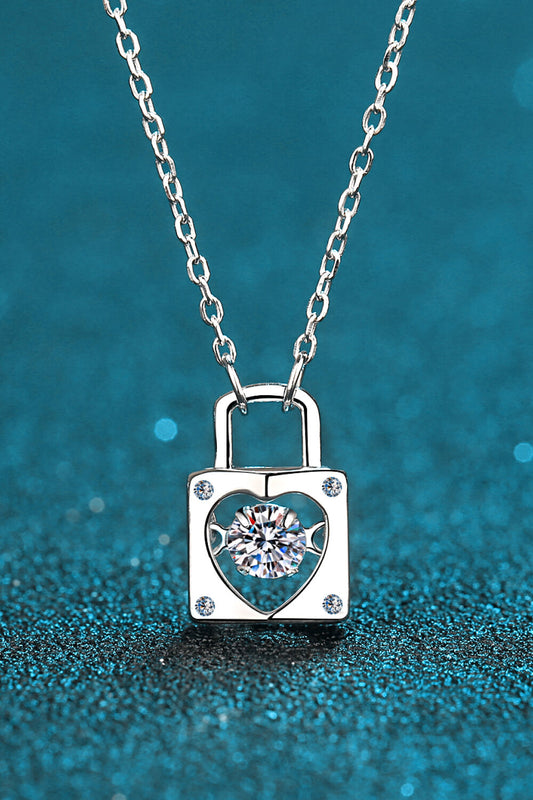 Moissanite Lock Adored Pendant Necklace