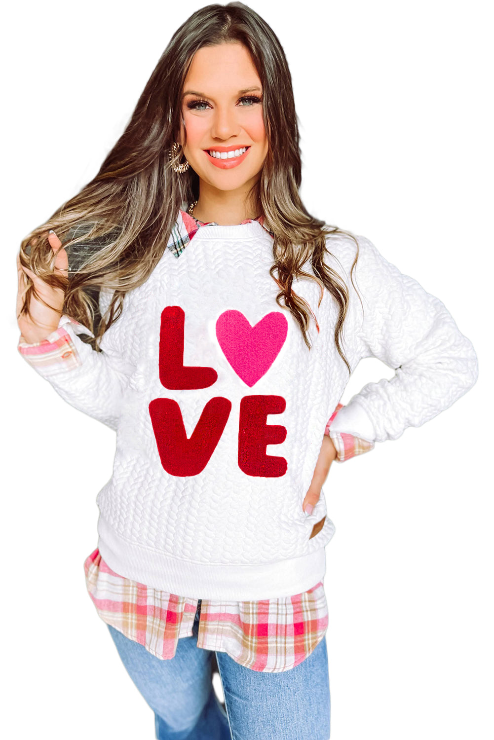 A Merry and Bright Quilted Multi Colored Sweatshirt