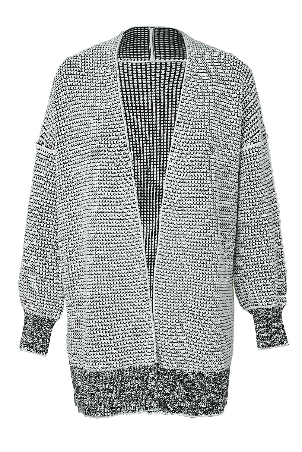 Plaid Contrast Trim Casual Knit Cardigan