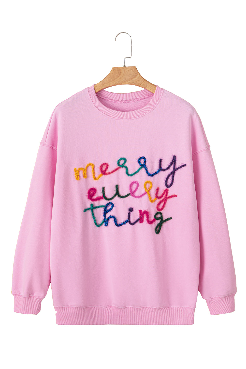 Merry Every Thing Glitter Letter Christmas Sweatshirt