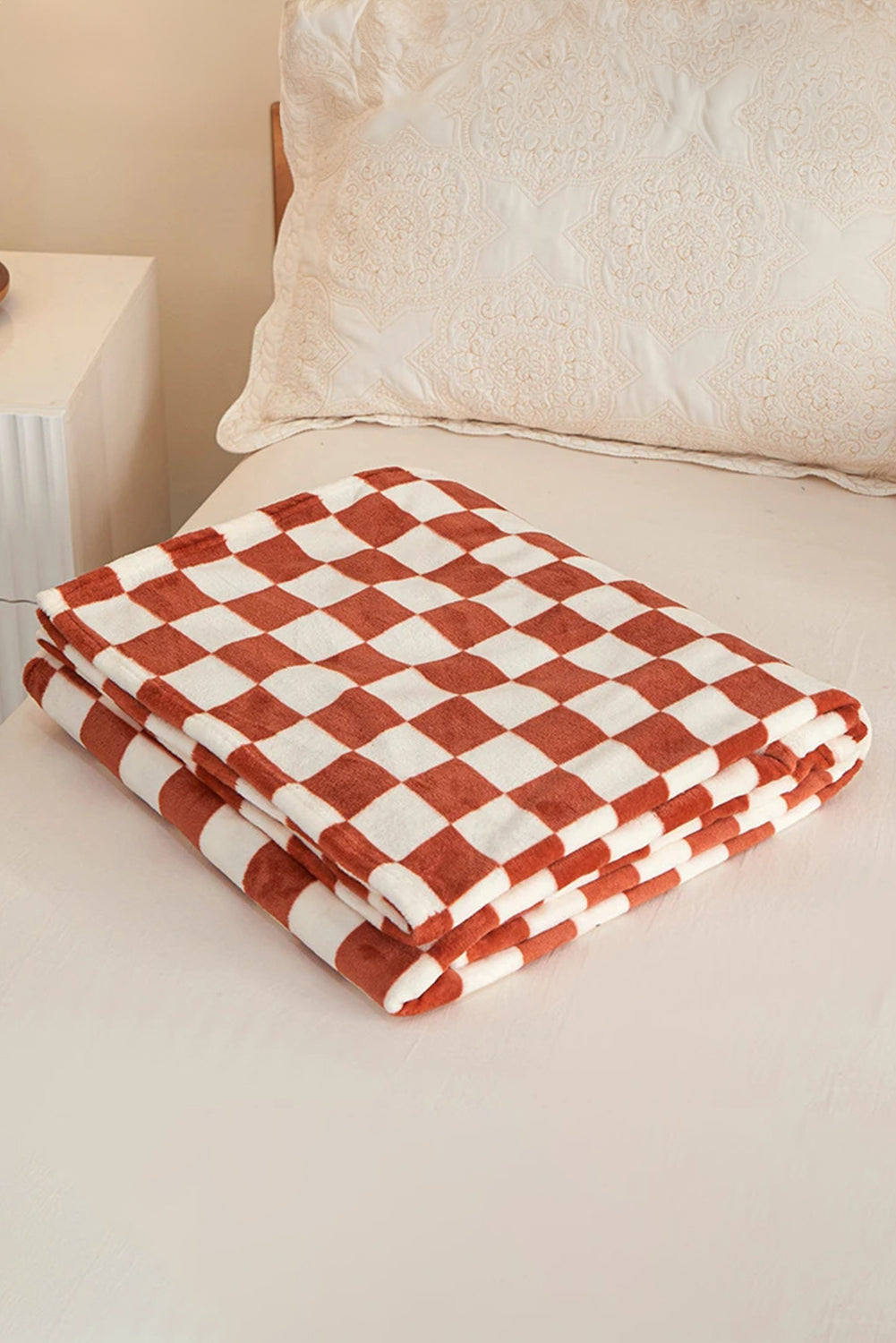 Black Checkerboard Printed Soft Throw Blanket