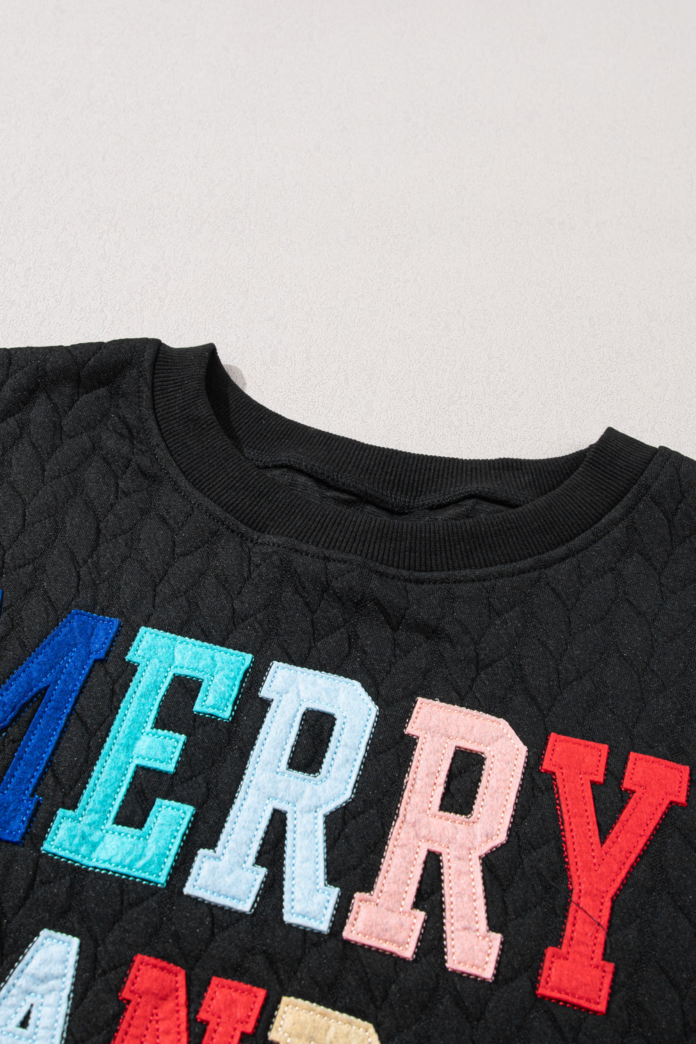 A Merry and Bright Quilted Multi Colored Sweatshirt