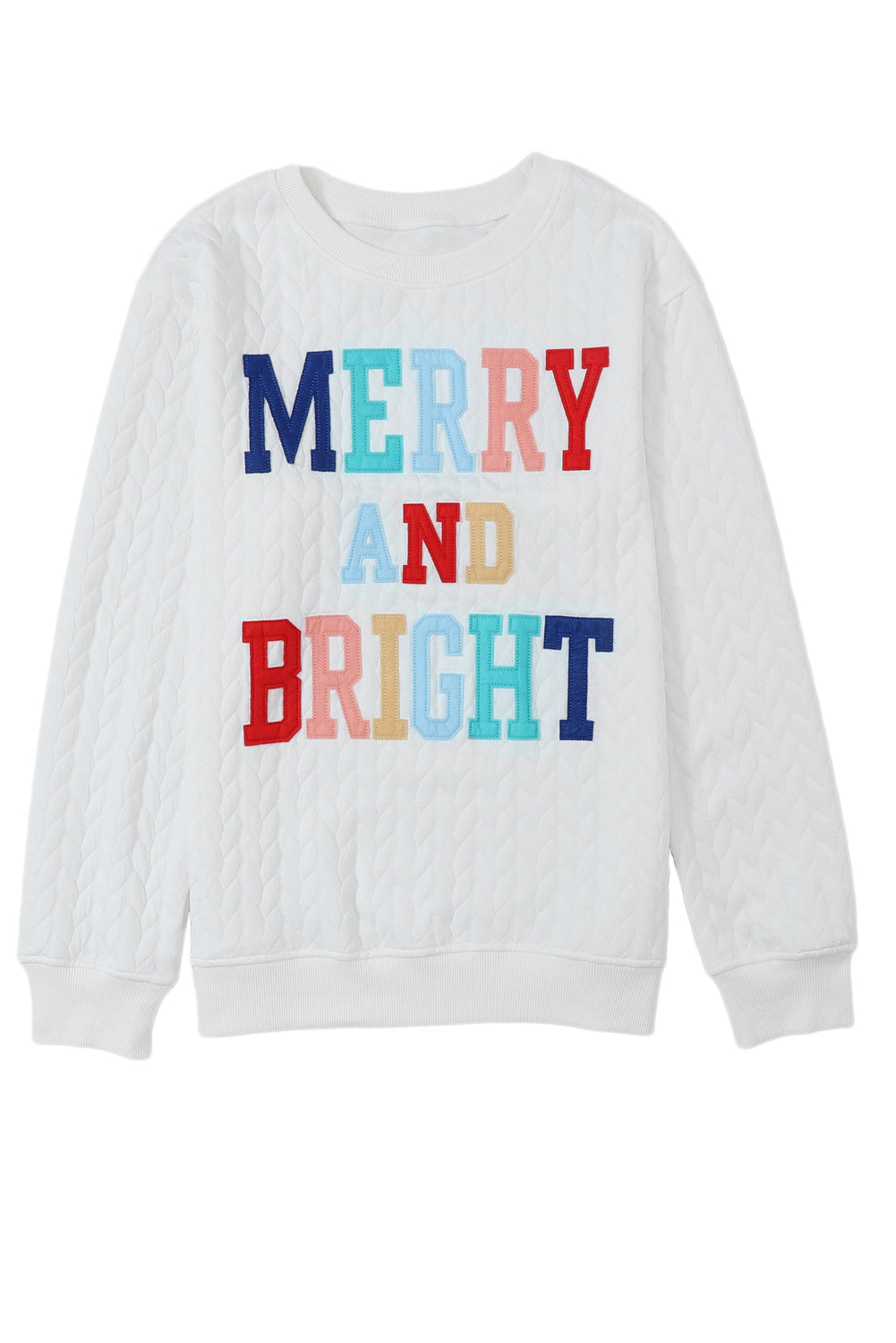 A Merry and Bright Quilted Multi Colored Sweatshirt