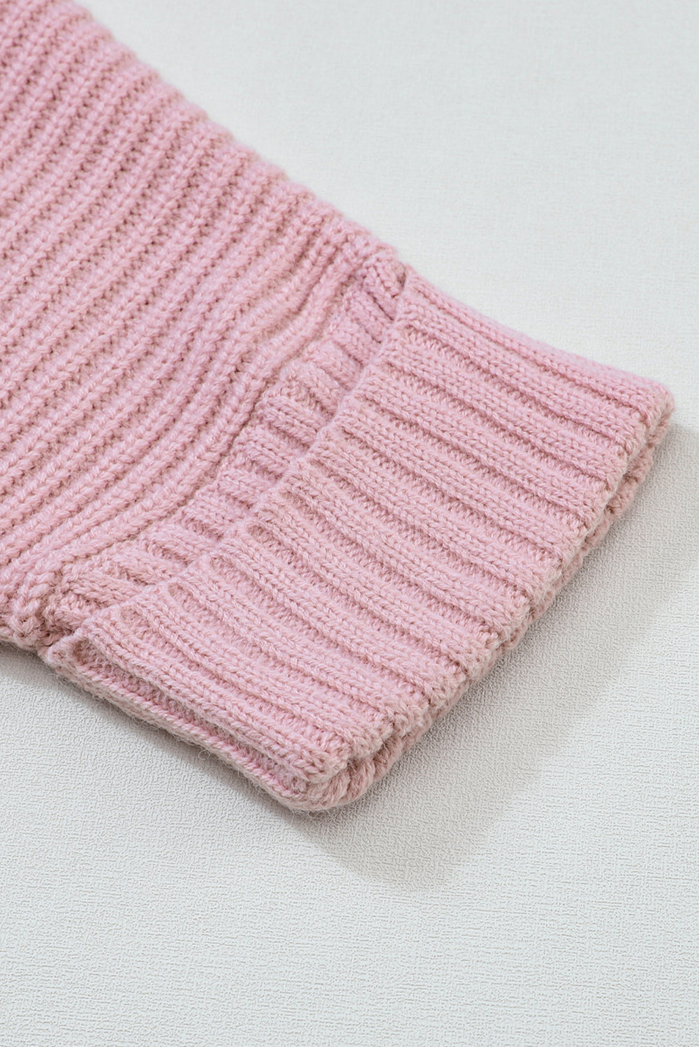 Pink Batwing Sleeve Pocket Oversized Cable Knit Cardigan