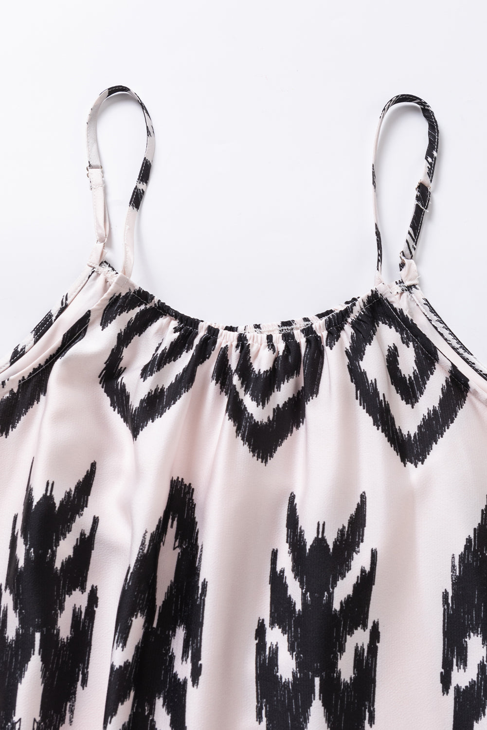 Black and White Geometric Printed Spaghetti Strap Sundress