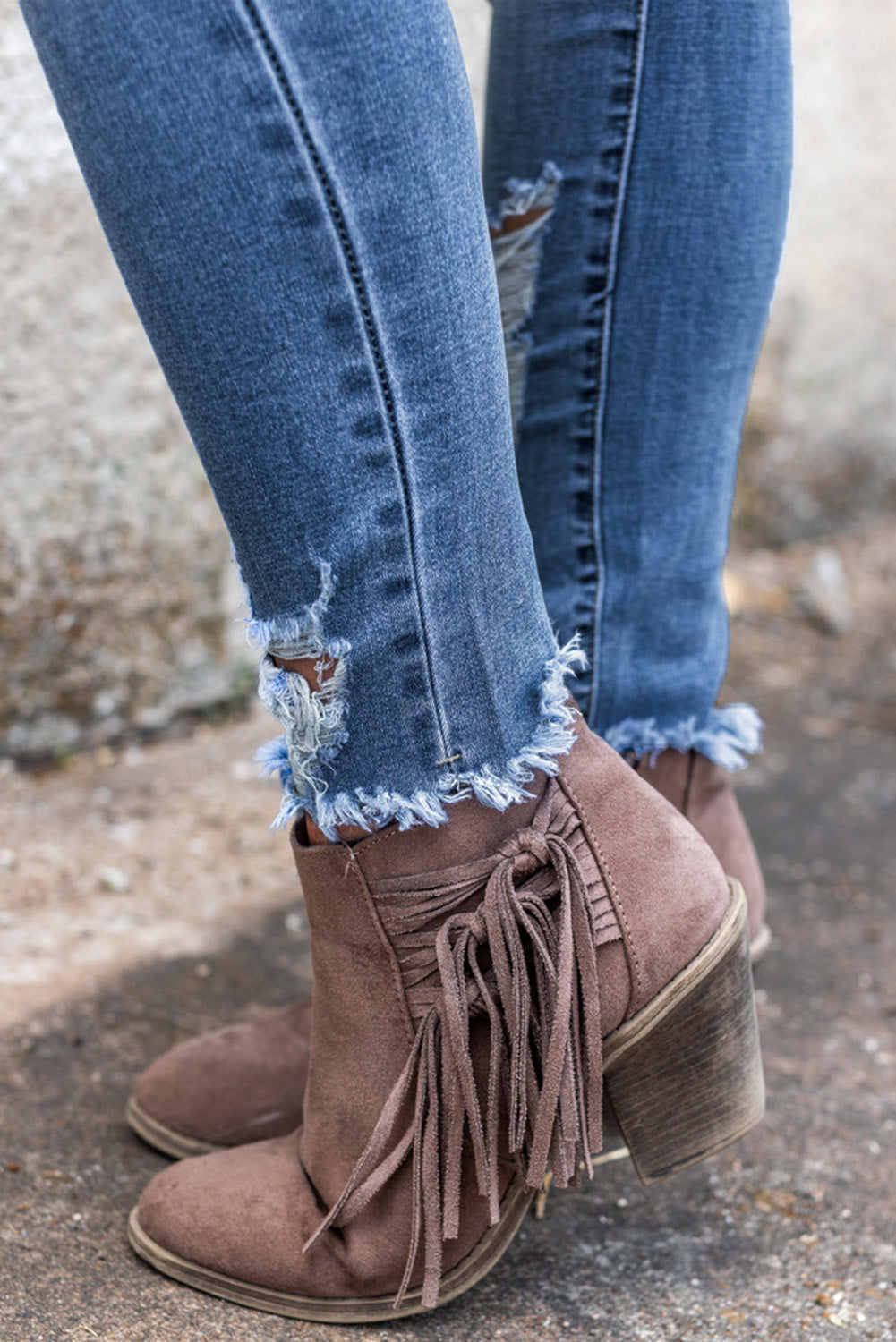 Light Blue High Waist Distressed Skinny Jeans