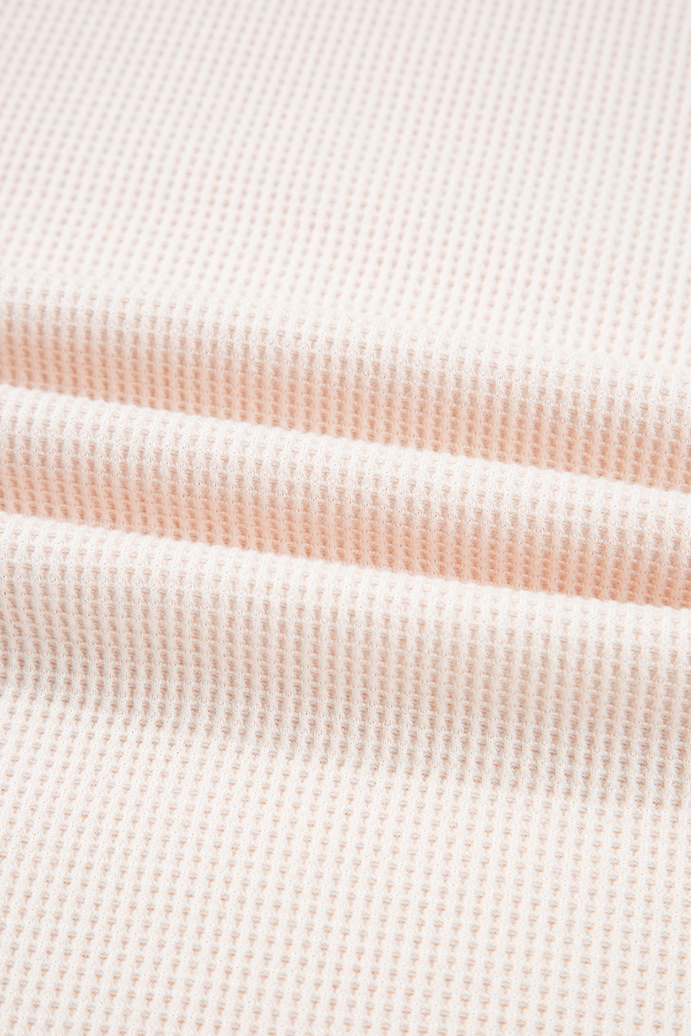 Beige Striped Waffle Patchwork Exposed Seam Raw Hem Knit Top