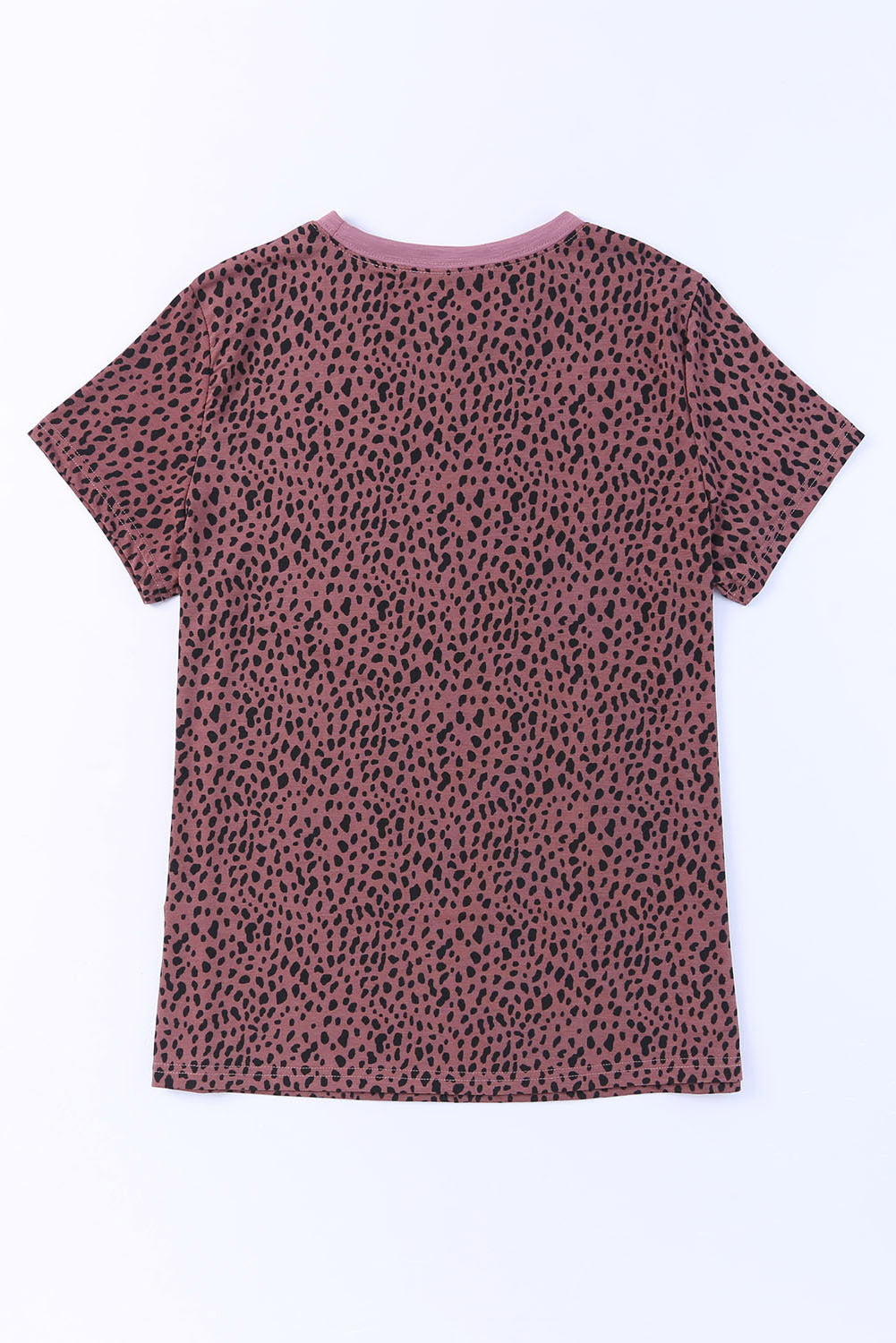 Cheetah Print Casual Crew Neck T Shirt