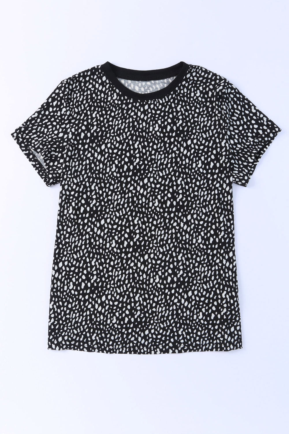 Cheetah Print Casual Crew Neck T Shirt