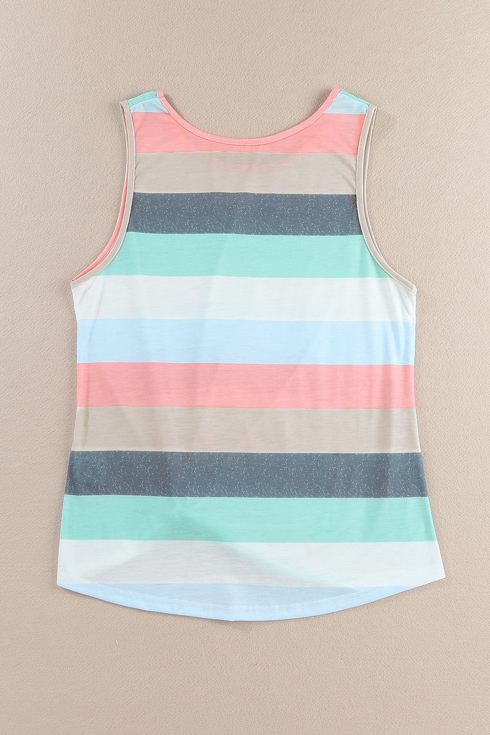 Multicolor Stripes Sleeveless Scoop Neck Tank Top