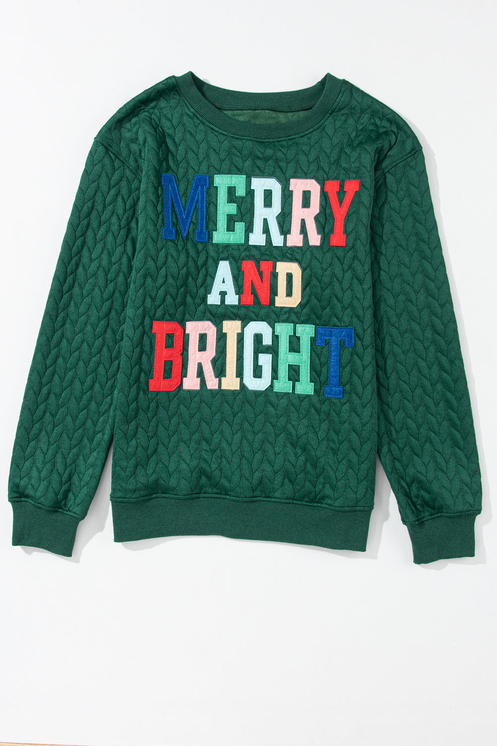 A Merry and Bright Quilted Multi Colored Sweatshirt