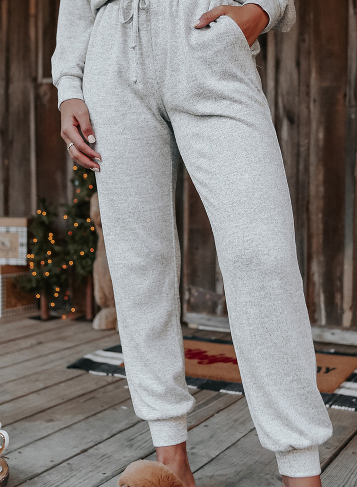 Casual Long Sleeve Pullover & Joggers Pajamas Set