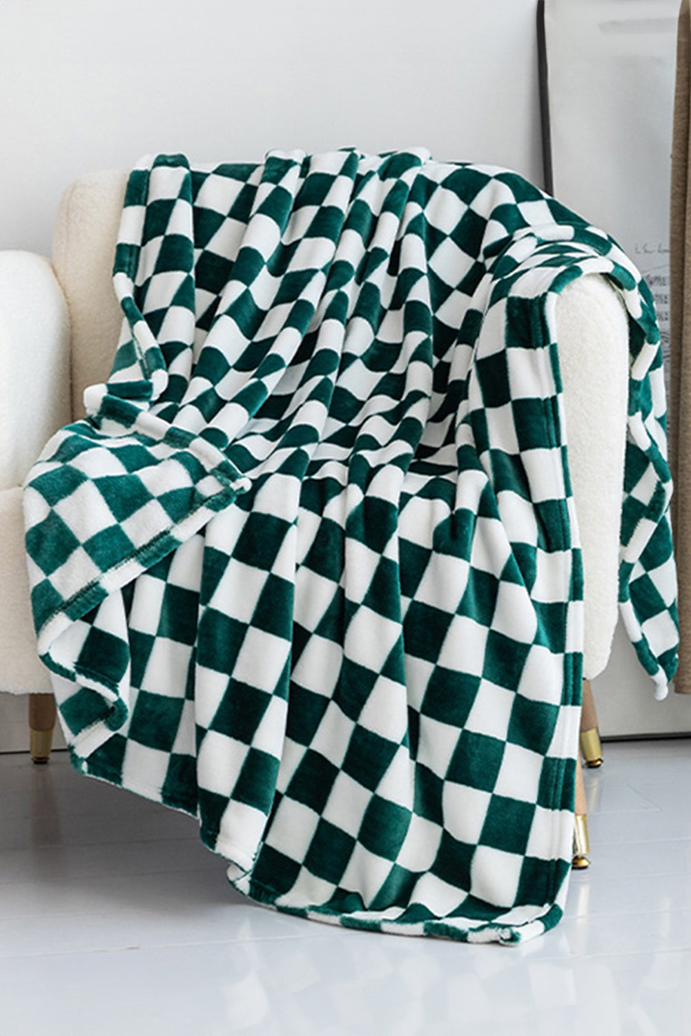 Black Checkerboard Printed Soft Throw Blanket