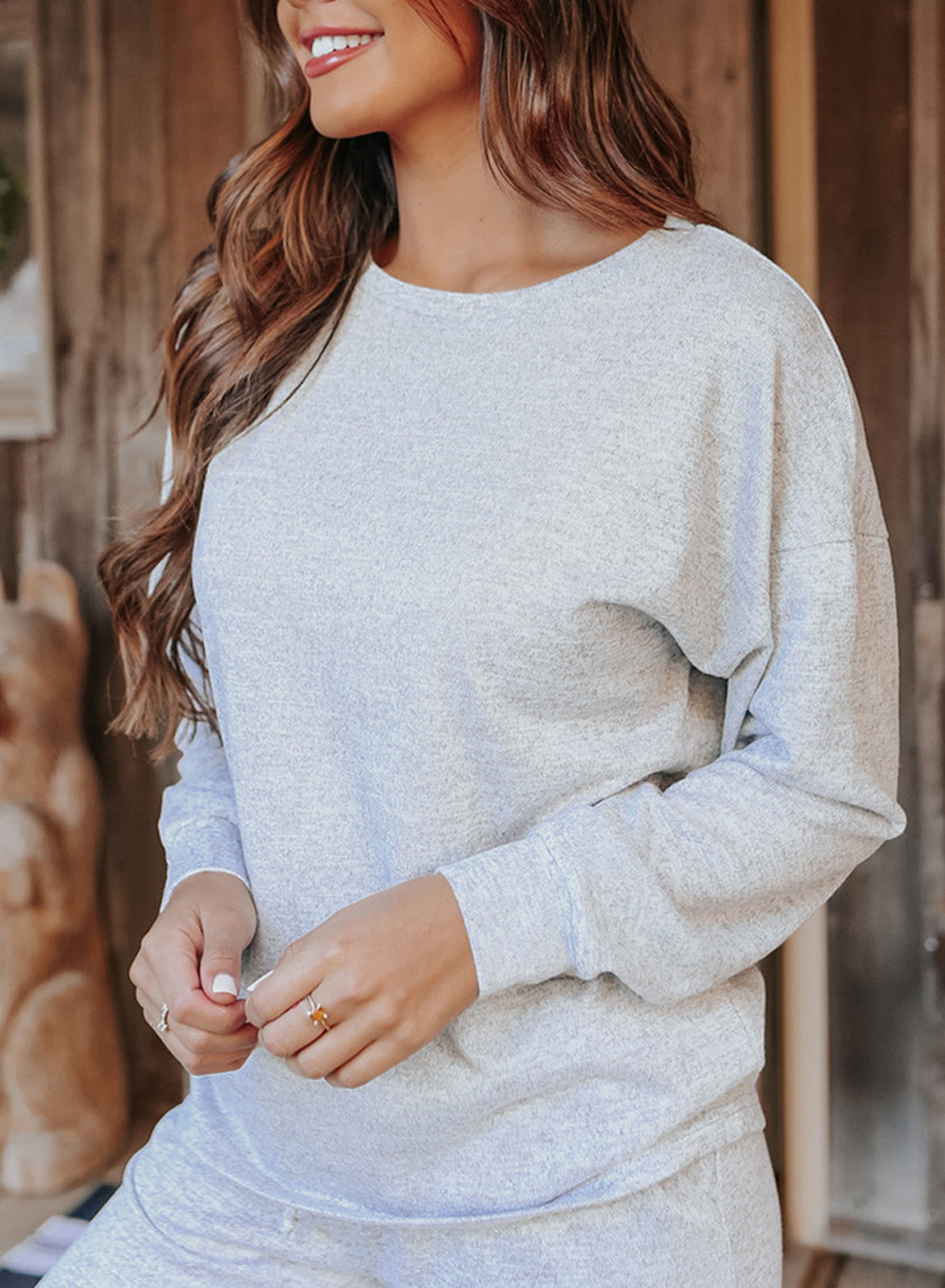 Casual Long Sleeve Pullover & Joggers Pajamas Set