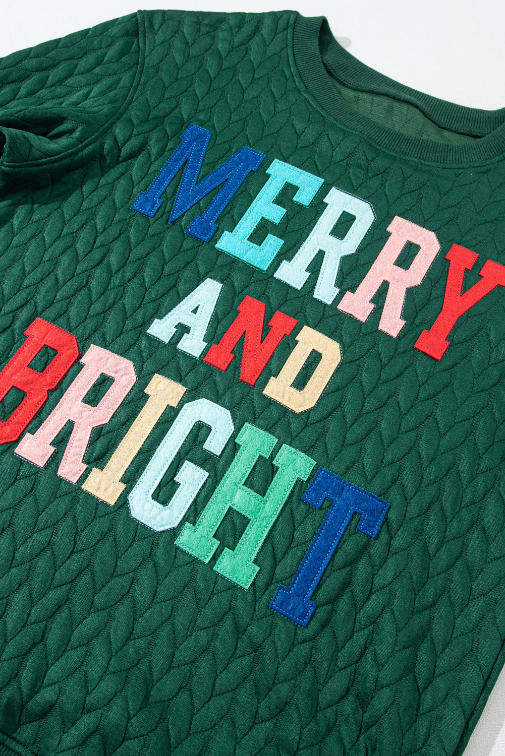 A Merry and Bright Quilted Multi Colored Sweatshirt