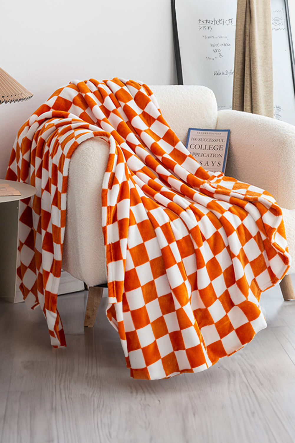 Black Checkerboard Printed Soft Throw Blanket