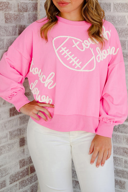 Pink Touch Down Football Plus Size Sweatshirt