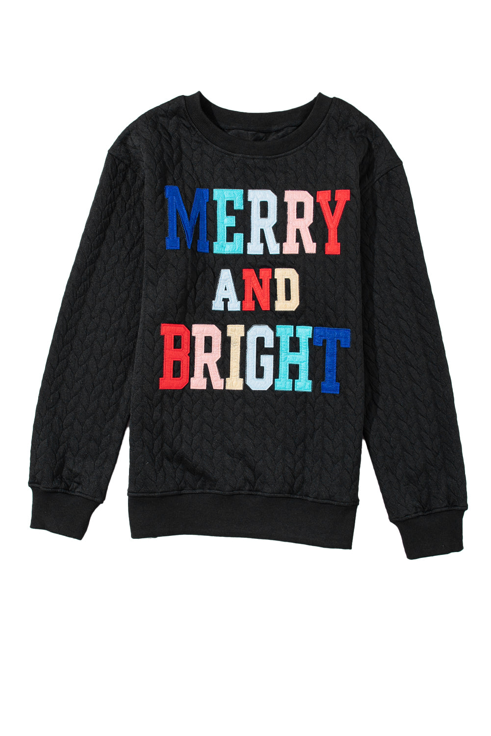 A Merry and Bright Quilted Multi Colored Sweatshirt