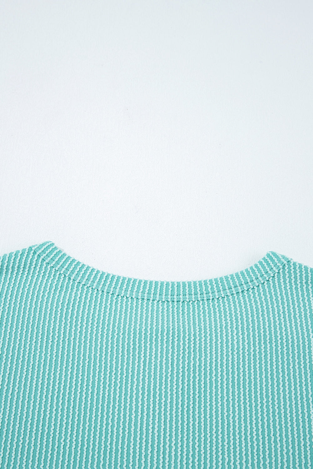 Multicolour Twisted Ribbed Colorblock Patchwork Henley Top