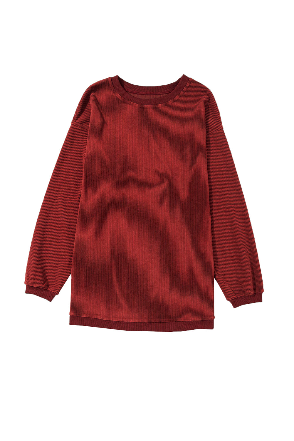 Festival Fuchsia Plain Drop Sleeve Crinkle Rib Oversized Sweatshirt