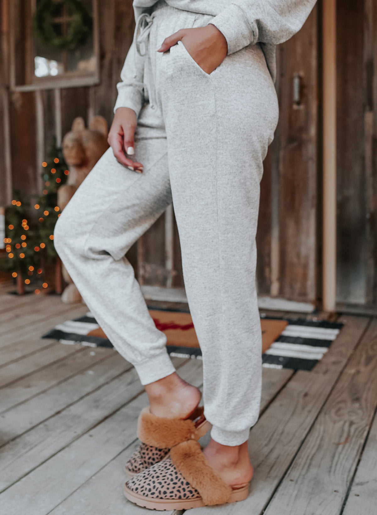 Casual Long Sleeve Pullover & Joggers Pajamas Set