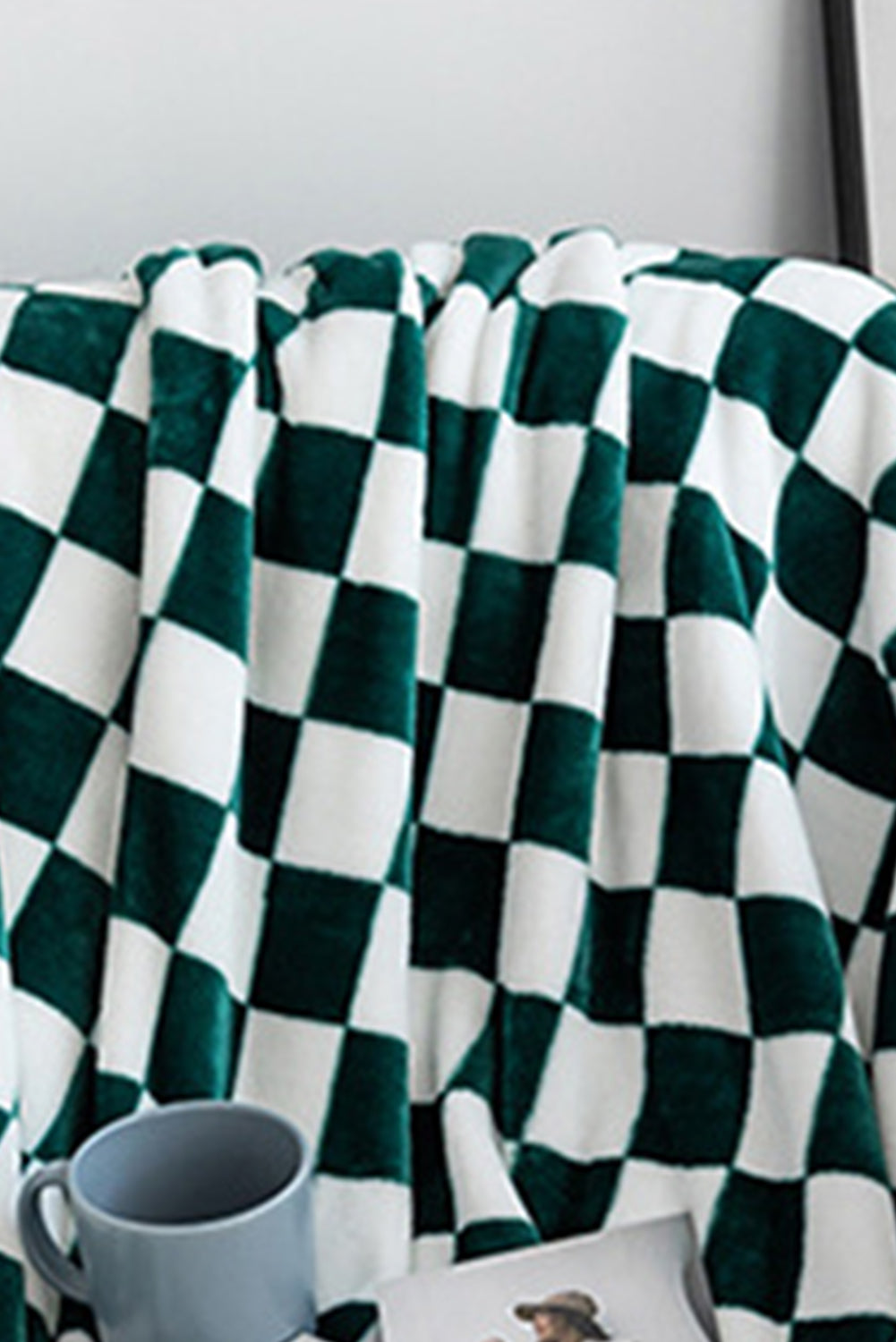 Black Checkerboard Printed Soft Throw Blanket