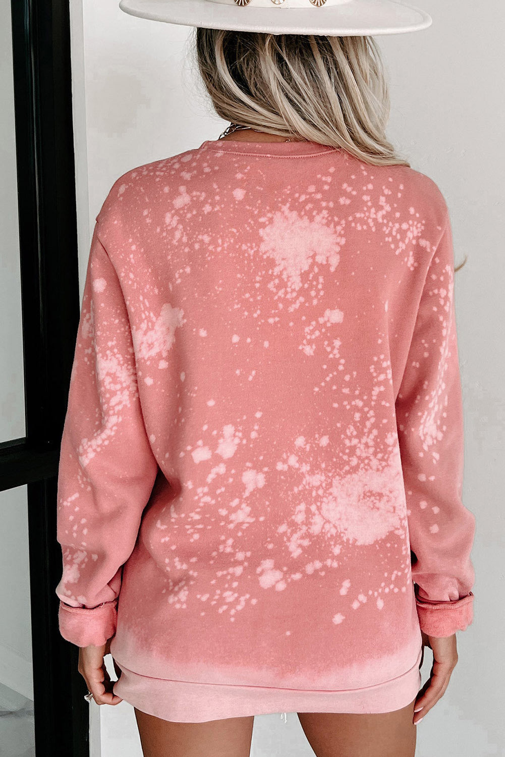 Pink Tie Dye Autumn Pumpkin Graphic Drop Shoulder Sweatshirt