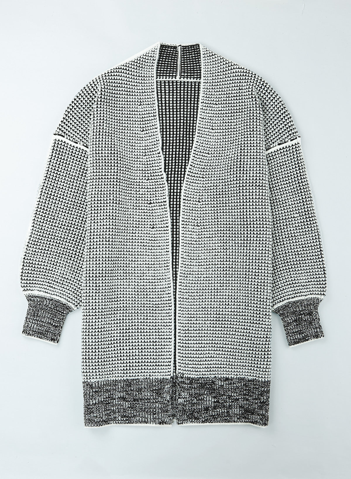 Plaid Contrast Trim Casual Knit Cardigan