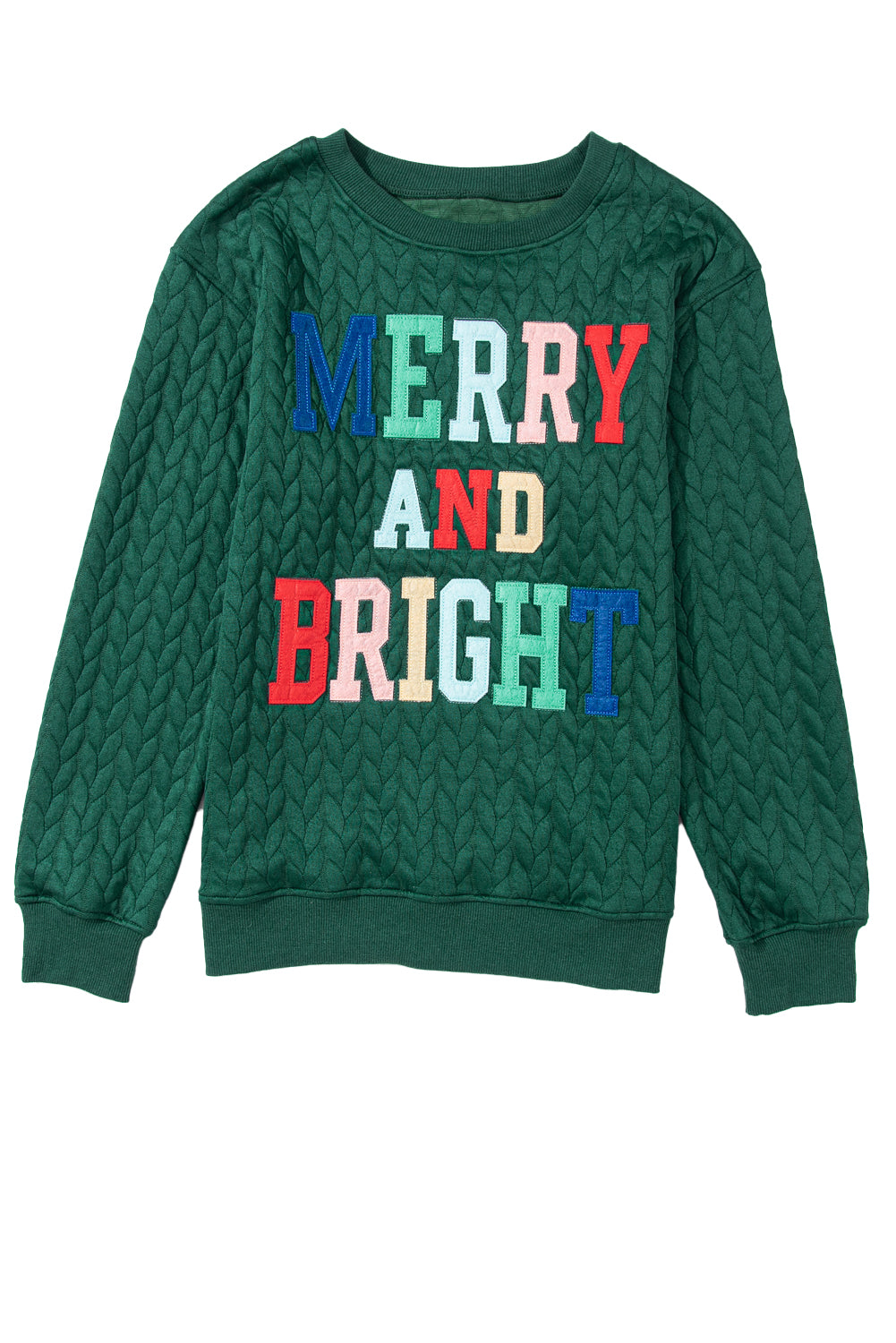 A Merry and Bright Quilted Multi Colored Sweatshirt