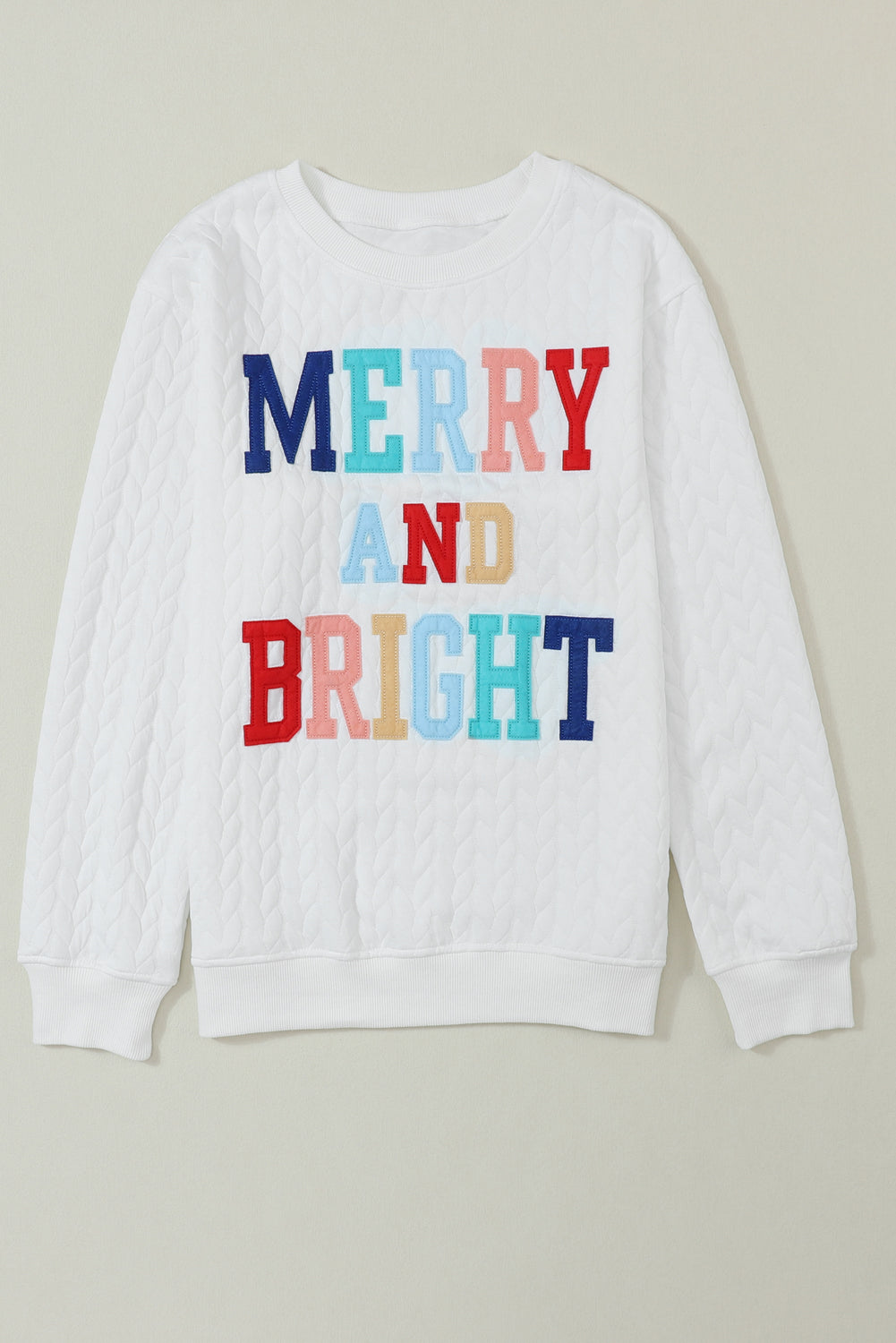 A Merry and Bright Quilted Multi Colored Sweatshirt