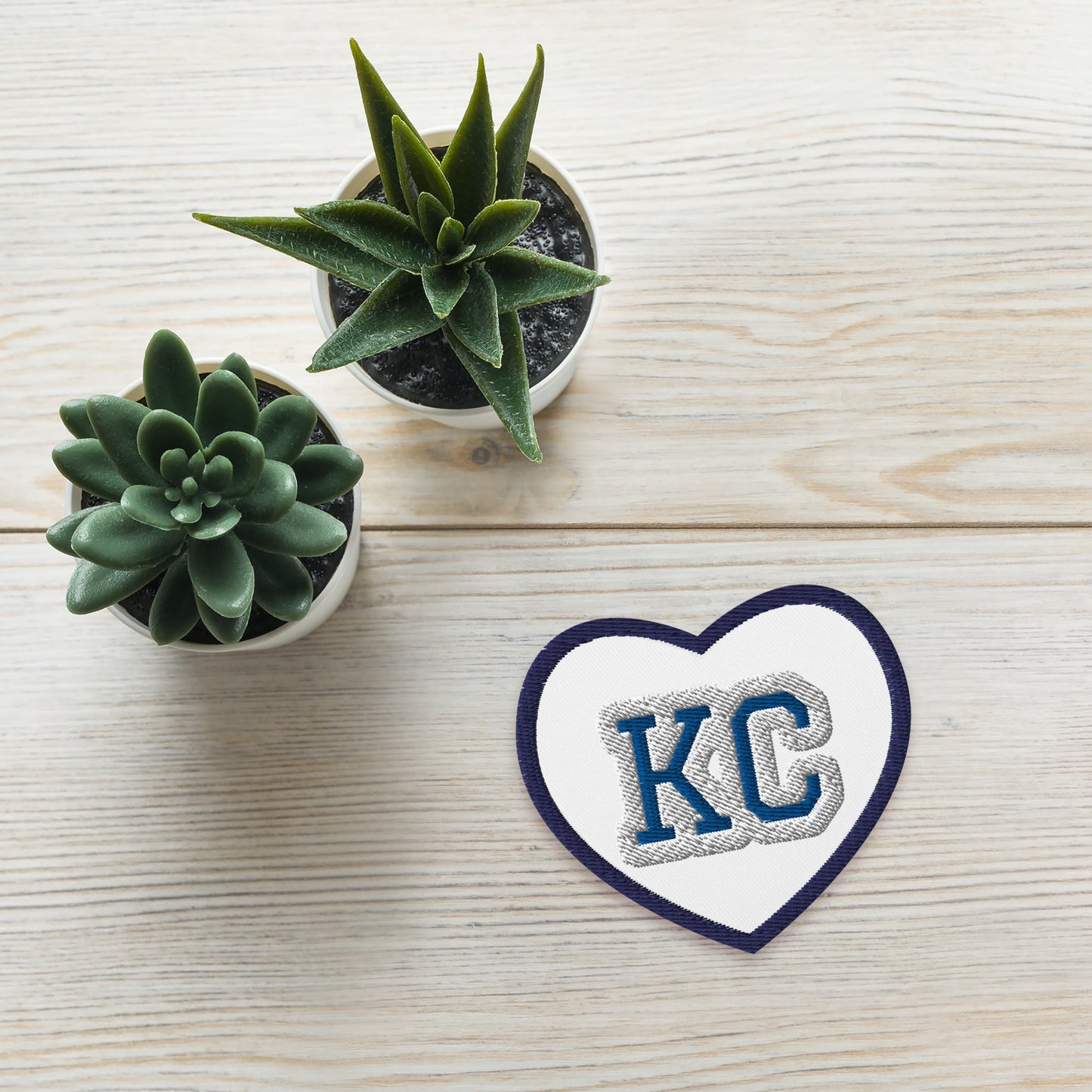 Blue Royals KC Heart Iron On Patch