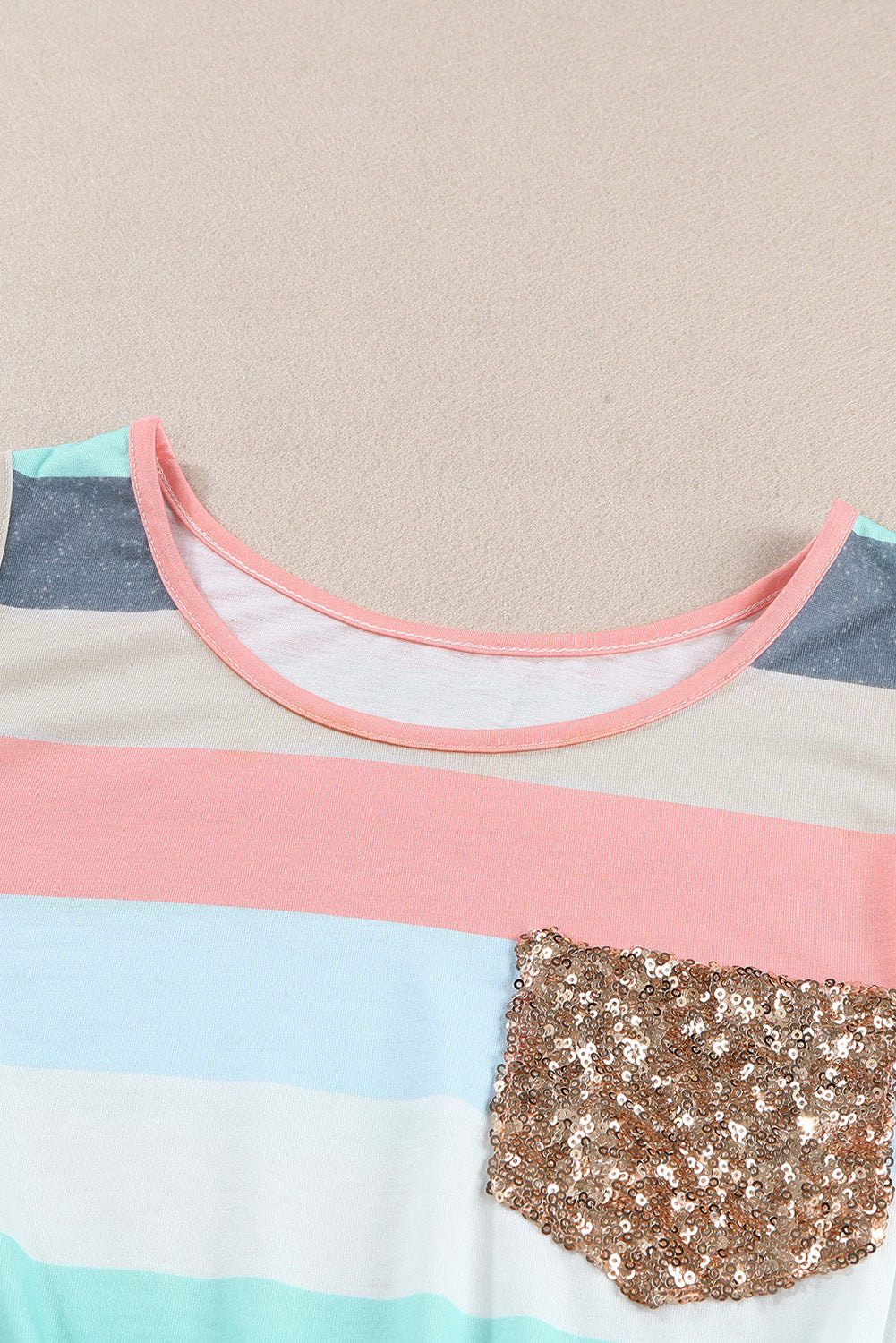 Multicolor Stripes Sleeveless Scoop Neck Tank Top