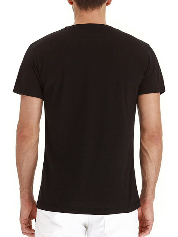 Men's Henley Neck Cotton Leisure T-shirt